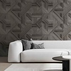 Terra Behang met grafische facet streepstructuur - 43849