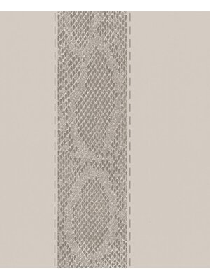 The New Amsterdam Book Behang strepen met slangenprint structuur - 52203
