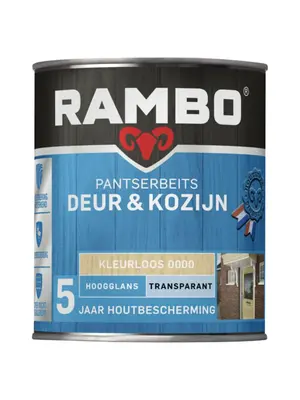 Rambo Pantserbeits Deur & Kozijn Transparant Hoogglans - Kleurloos Rambo Pantserbeits Deur & Kozijn Transparant Hoogglans - Kleurloos