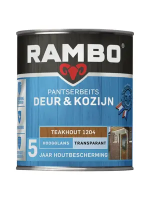 Rambo Pantserbeits Deur & Kozijn Transparant Hoogglans - Teakhout Rambo Pantserbeits Deur & Kozijn Transparant Hoogglans - Teakhout