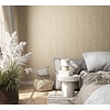 Travertino Behang met houten Hongaarse punt motief - 33376