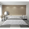Travertino Behang met wyber in houtlook - 33359
