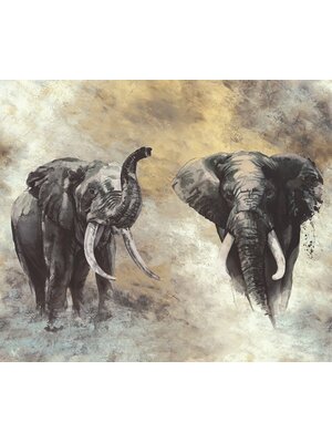 Travertino Fotobehang aquarel olifanten - 33100