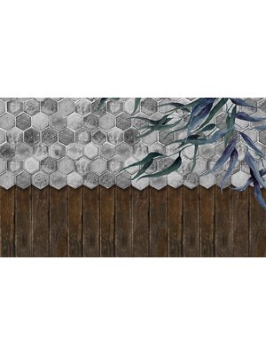 Vanilla Lime Fotobehang Floral Tiles - 014261 Vanilla Lime Fotobehang Floral Tiles - 014261