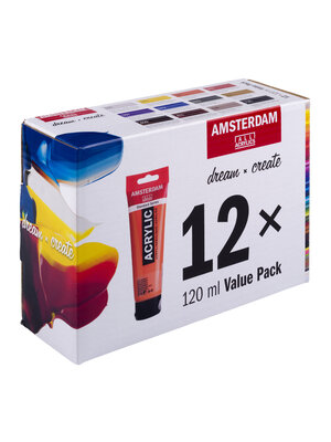 Amsterdam Acrylverf - voordeelverpakking - 12 x 120 ml Amsterdam Acrylverf - voordeelverpakking - 12 x 120 ml