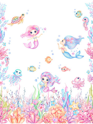 Cute Walls- Little Mermaids 212x280cm - CW6059-1 Cute Walls- Little Mermaids 212x280cm - CW6059-1