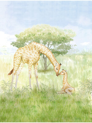 Cute Walls- Mom/Baby Giraf 212x280cm - CW6115-2 Cute Walls- Mom/Baby Giraf 212x280cm - CW6115-2