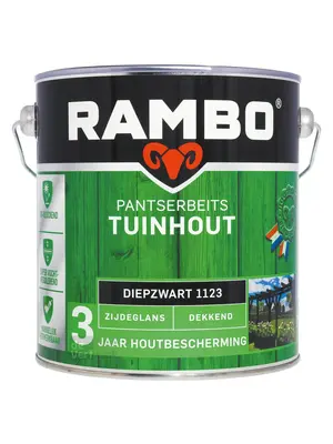 Rambo Pantserbeits Tuinhout Zijdeglans Dekkend - Diepzwart Rambo Pantserbeits Tuinhout Zijdeglans Dekkend - Diepzwart
