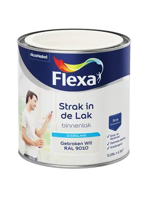 Flexa Strak in de Lak Binnenlak Zijdeglans - Gebroken Wit - RAL 9010 Flexa Strak in de Lak Binnenlak Zijdeglans - Gebroken Wit - RAL 9010