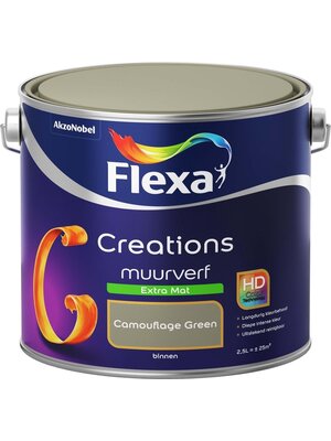 Flexa Creations Muurverf Extra Mat - Camouflage Green Flexa Creations Muurverf Extra Mat - Camouflage Green