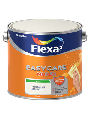 Flexa Easycare Muurverf Mat - RAL 9010 - 2,5 liter Flexa Easycare Muurverf Mat - RAL 9010 - 2,5 liter