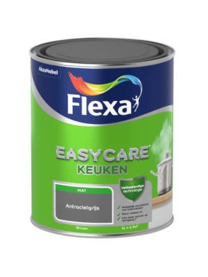 Flexa Easycare Muurverf Keuken Mat - Antracietgrijs - 1 liter Flexa Easycare Muurverf Keuken Mat - Antracietgrijs - 1 liter