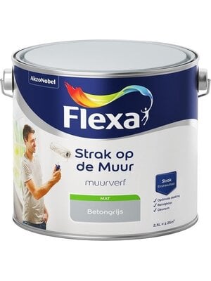 Flexa Strak op de Muur Muurverf - Mat - 2,5 liter - Beton Flexa Strak op de Muur Muurverf - Mat - 2,5 liter - Beton