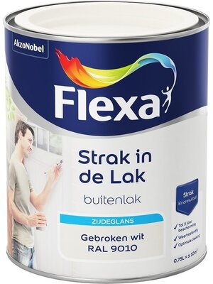 Flexa Strak In De Lak Buitenlak Zijdeglans 750 ml RAL 9010 Flexa Strak In De Lak Buitenlak Zijdeglans 750 ml RAL 9010
