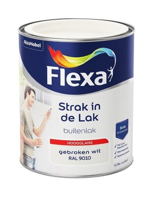 Flexa Strak In De Lak Buitenlak Hoogglans 750 ml RAL 9010 Flexa Strak In De Lak Buitenlak Hoogglans 750 ml RAL 9010