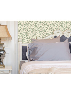 Dutch Wallcoverings FC British Heritage blaadjes wit/groen - KT20904