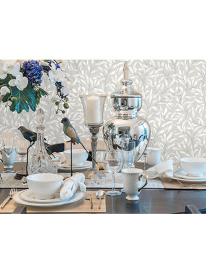Dutch Wallcoverings FC British Heritage blaadjes grijs - KT20909 Dutch Wallcoverings FC British Heritage blaadjes grijs - KT20909