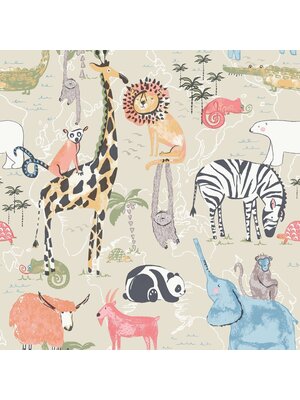 World of Imagination - DL27540 - Safari Animals Beige World of Imagination - DL27540 - Safari Animals Beige