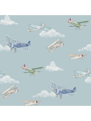 World of Imagination - DL27548 - Aeroplanes Blue World of Imagination - DL27548 - Aeroplanes Blue