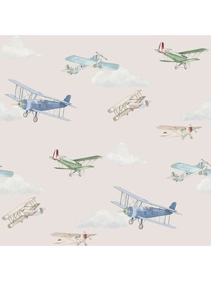 World of Imagination - DL27549 - Aeroplanes Beige World of Imagination - DL27549 - Aeroplanes Beige
