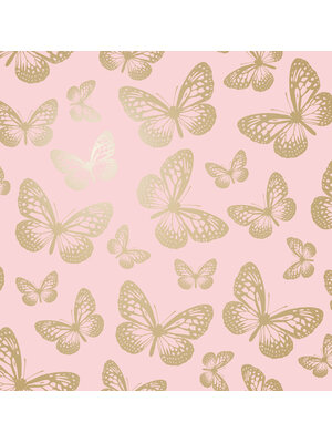 World of Imagination - DL27586 - Metallic Butterflies Pink/Gold World of Imagination - DL27586 - Metallic Butterflies Pink/Gold
