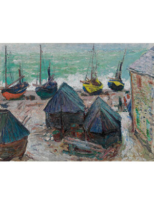 Painted Memories 2 - 8078 - Boats on the Beach at Étretat
