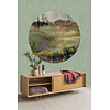 Painted Memories 2 - 8064C - Circle Landscape with Smokestacks