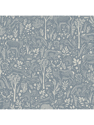 Little Dreamers - LD3415 - Woodland Animals blauw Little Dreamers - LD3415 - Woodland Animals blauw