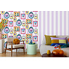Illusion - A837-16 - Blokstreep Lila/Wit