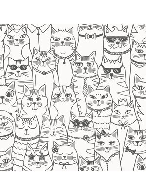 Adventure Awaits - 14070 - Colour-me Cats Black/White Adventure Awaits - 14070 - Colour-me Cats Black/White