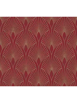 AS Creation Art Deco Fan Red Gold Wallpaper Geometric Vinyl Paste The Wall