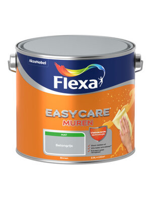 Flexa Easycare Muurverf Mat - Betongrijs - 2,5 liter Flexa Easycare Muurverf Mat - Betongrijs - 2,5 liter