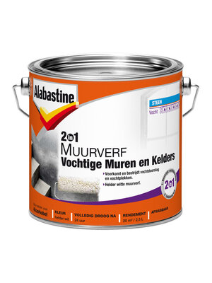Alabastine 2-in-1 Muurverf Vochtige Muren en Kelders - 2,5 liter