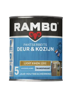 Rambo Pantserbeits Deur & Kozijn Transparant Hoogglans - Licht Eiken