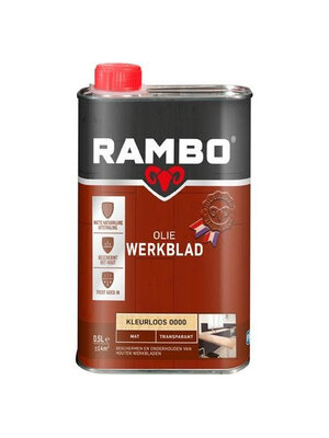Rambo Werkblad Olie Transparant Mat - 500 ml Blank Rambo Werkblad Olie Transparant Mat - 500 ml Blank