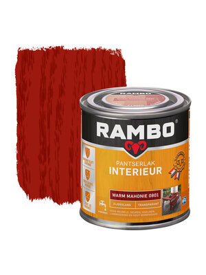 Rambo Pantserlak Interieur Transparant Zijdeglans - Warm mahonie Rambo Pantserlak Interieur Transparant Zijdeglans - Warm mahonie