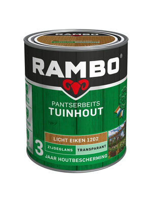 Rambo Pantserbeits Tuinhout Zijdeglans Transparant - Licht eiken Rambo Pantserbeits Tuinhout Zijdeglans Transparant - Licht eiken