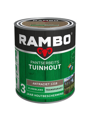 Rambo Pantserbeits Tuinhout Zijdeglans Transparant - 750 ml Antraciet Rambo Pantserbeits Tuinhout Zijdeglans Transparant - 750 ml Antraciet