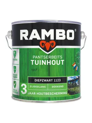 Rambo Pantserbeits Tuinhout Zijdeglans Dekkend - Diepzwart Rambo Pantserbeits Tuinhout Zijdeglans Dekkend - Diepzwart
