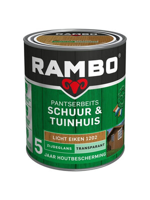Rambo Pantserbeits Schuur & Tuinhuis Zijdeglans Transparant - Licht eiken