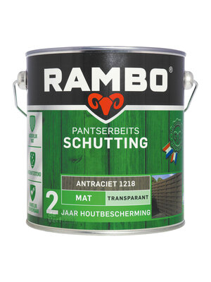 Rambo Pantserbeits Schutting Mat Transparant 2,5 liter - Antraciet Rambo Pantserbeits Schutting Mat Transparant 2,5 liter - Antraciet