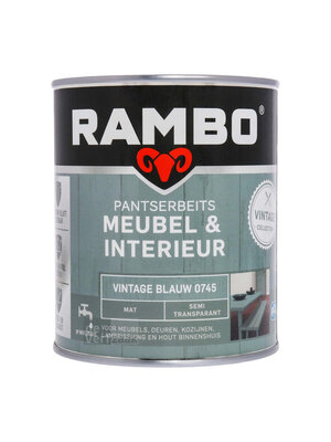 Rambo Pantserbeits Meubel & Interieur Mat 750 ml - Vintage Blauw Rambo Pantserbeits Meubel & Interieur Mat 750 ml - Vintage Blauw
