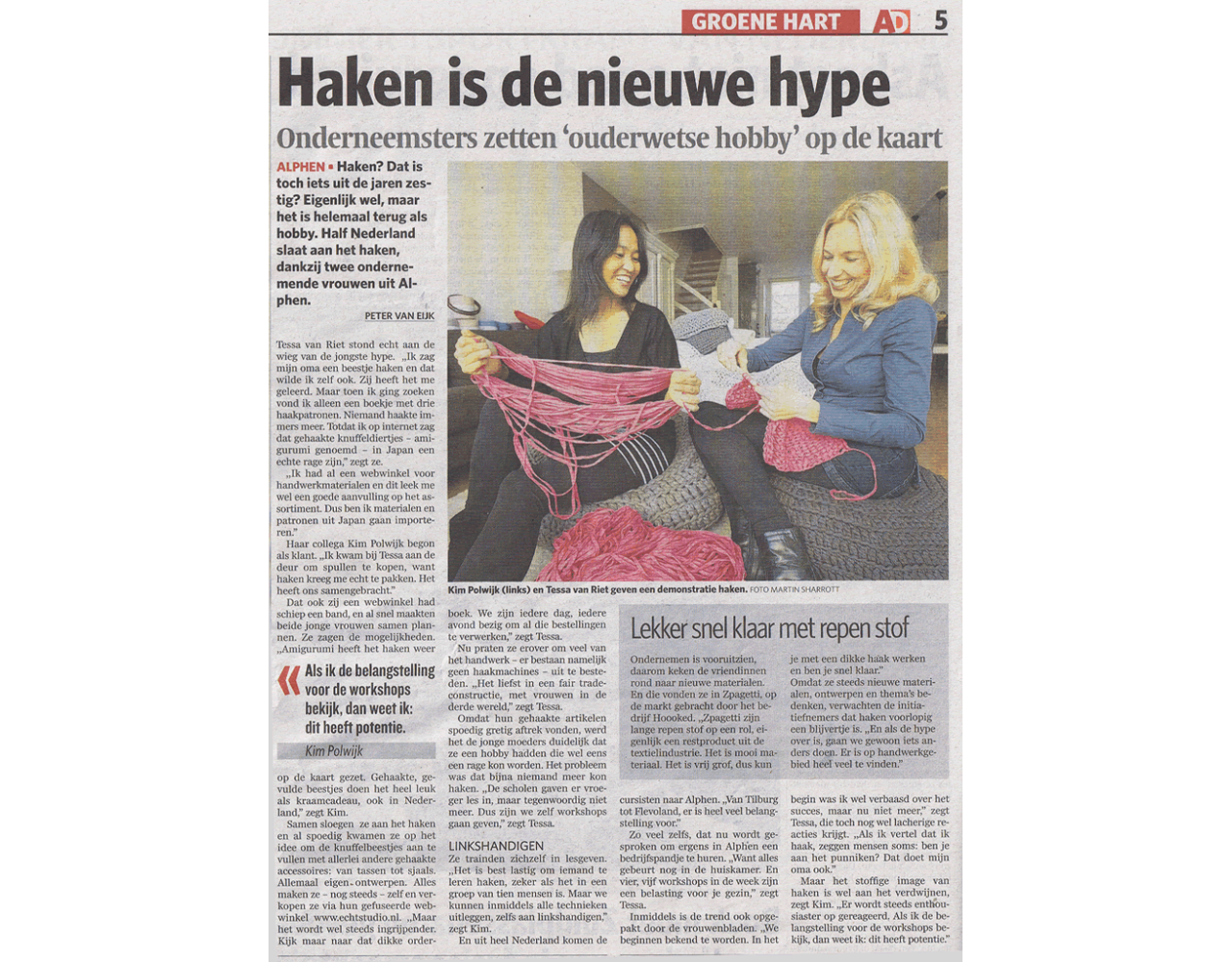 Olé Echtstudio in het AD!