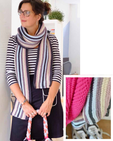 Byclaire Strepen sjaal Haakpatroon Byclaire Strepen sjaal Haakpatroon