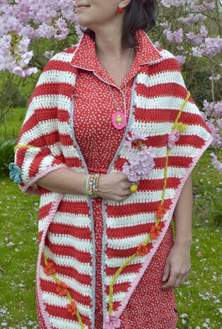 Byclaire Gestreepte omslagdoek Haakpatroon Byclaire Gestreepte omslagdoek Haakpatroon