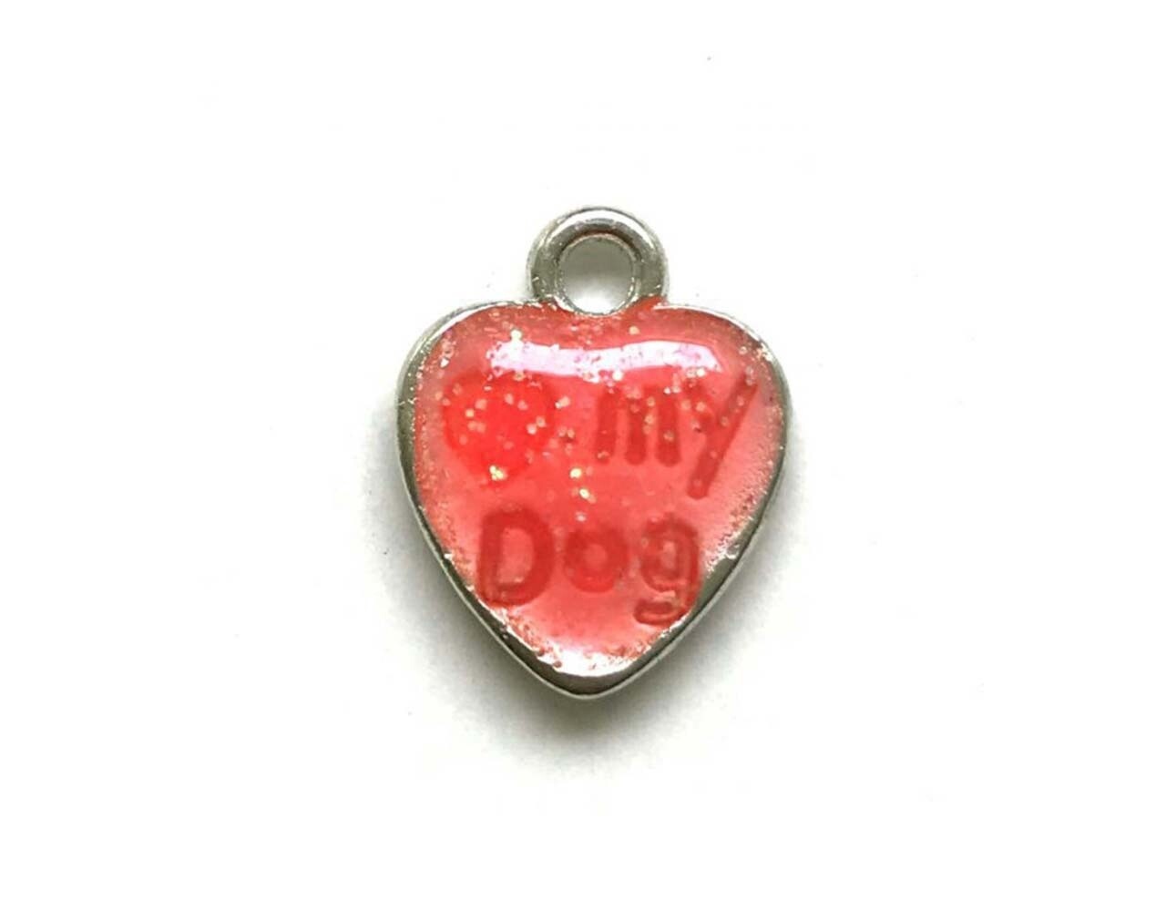 Echtstudio Bedel hart Love My Dog en Pootafdruk Rood