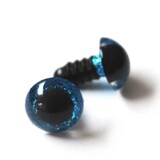Opry Ogen sparkle blauw - 15 mm (2st)
