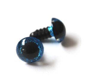 Opry Ogen sparkle blauw - 15 mm (2st)
