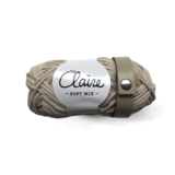 Echtstudio Leren Sjaal lus met drukknoop 21cm Ecru