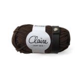 Echtstudio Leren Sjaal lus met drukknoop 21cm donkerbruin